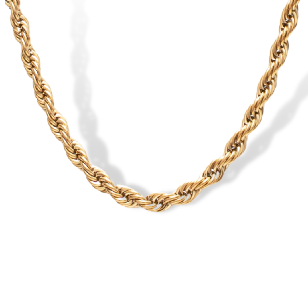 Gold Rope Chain Choker Necklace