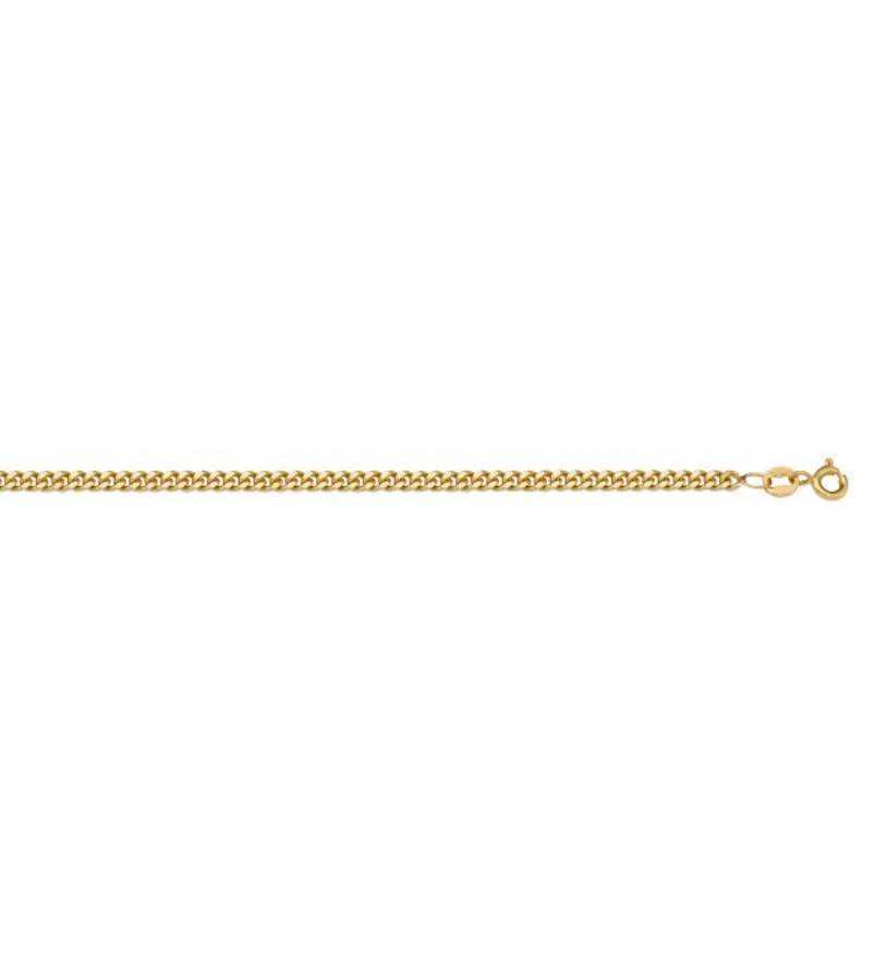 Thin Curb Link Necklace in 18K Gold