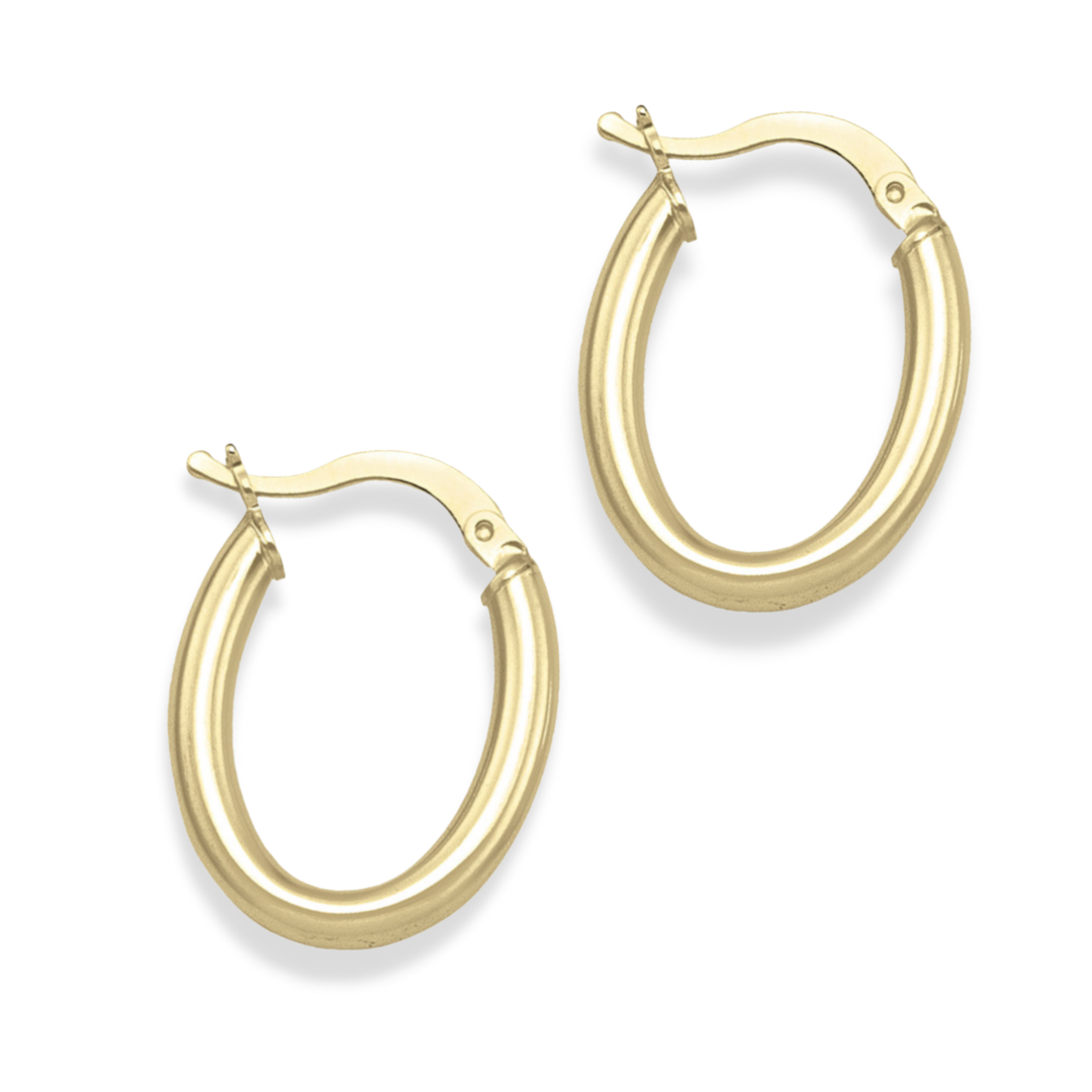 Medium Oval Hoop Earring in 14K Gold