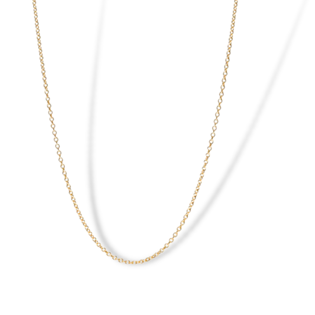 Thin Curb Link Necklace in 18K Gold